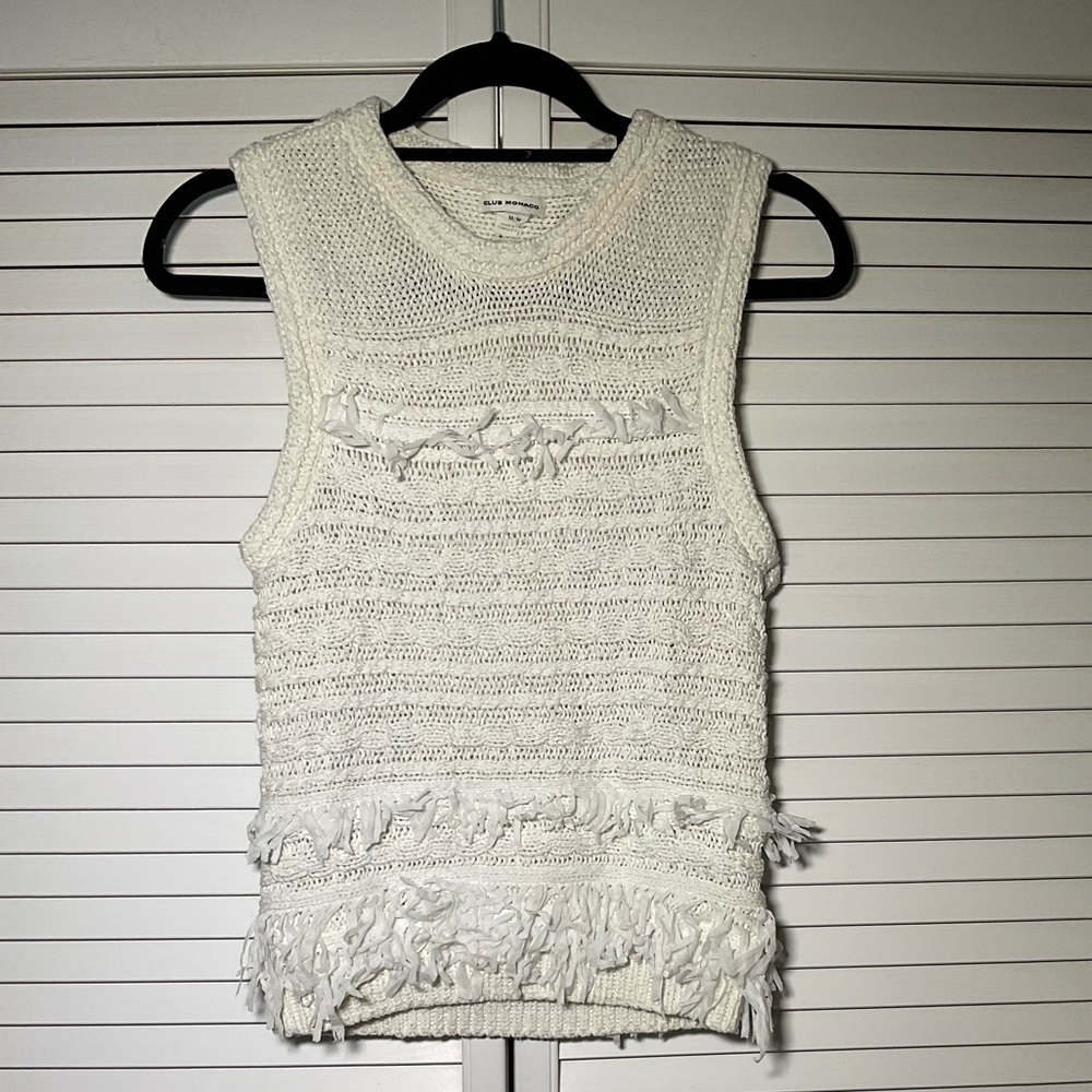 CLUB MONACO Cream Knit Top